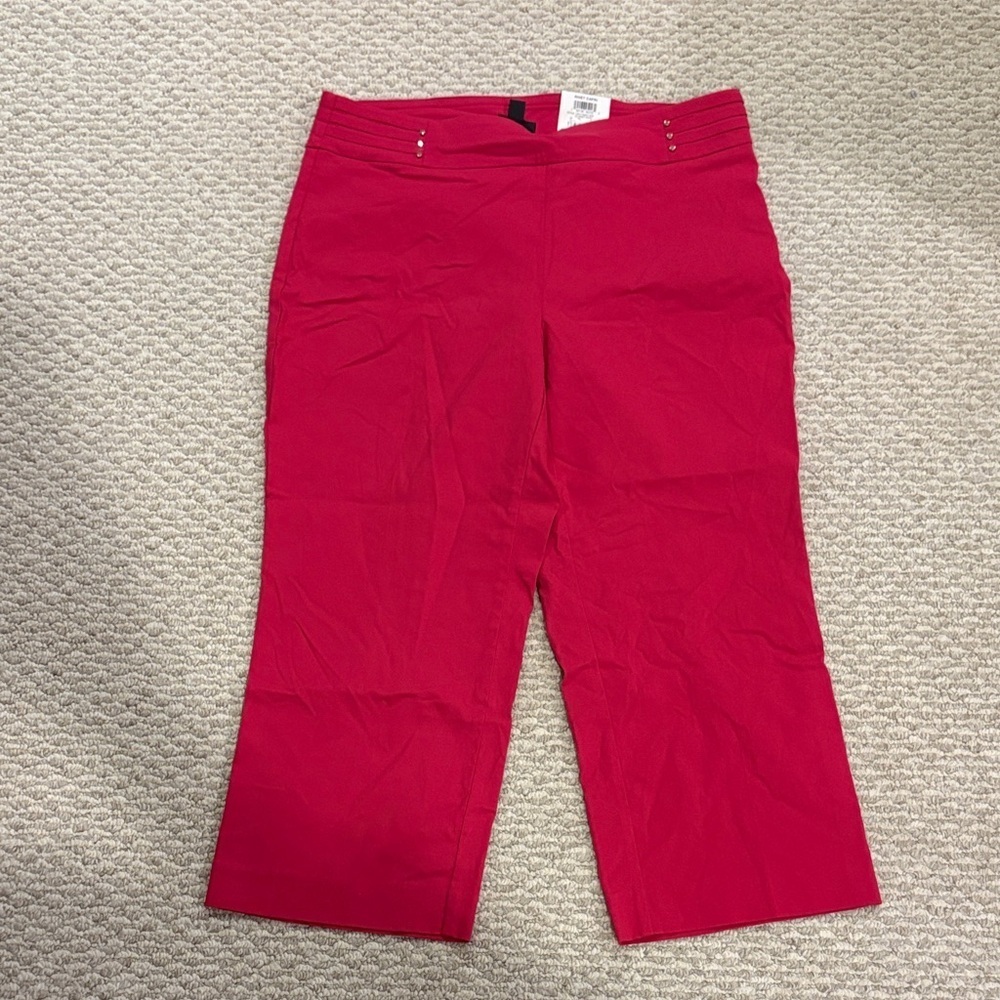 JM Collection Vibrant Red Cropped Pants